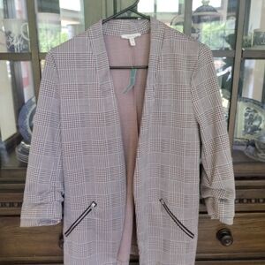 Maurices S Gray And Pink Plaid Women's Blazer NWT